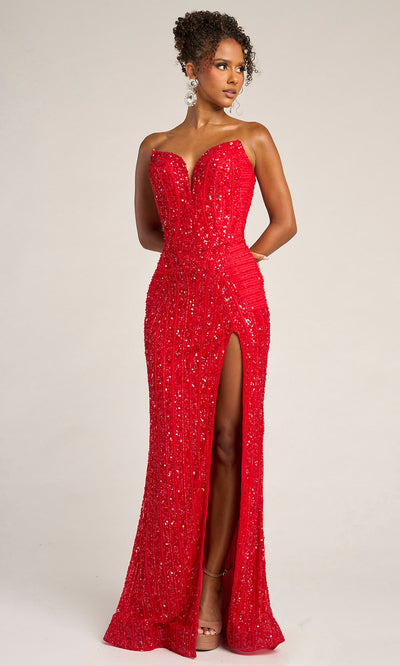 Portia and Scarlett PS26424C - Fully Embellished Strapless Dress With Slit Pageant Dresses