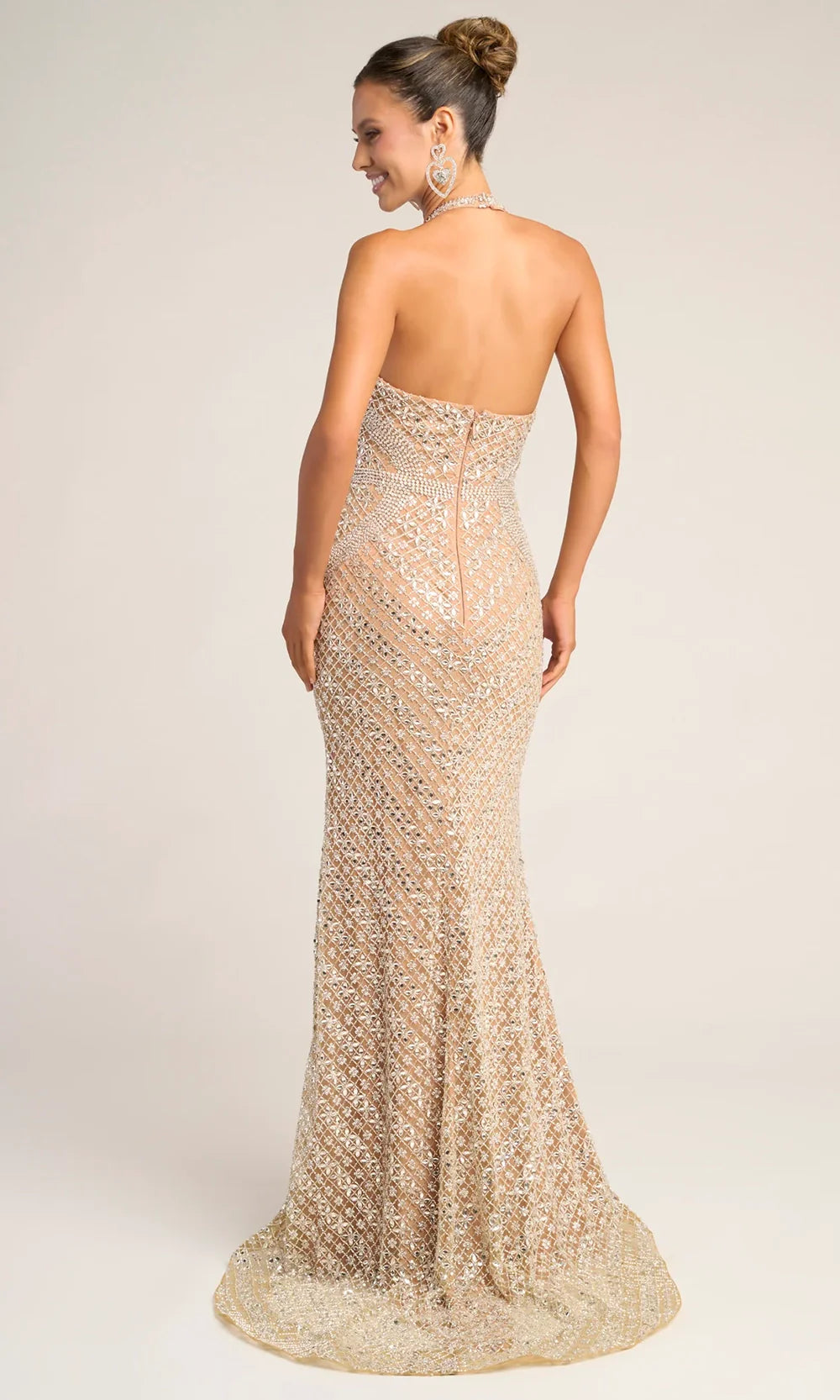 Portia and Scarlett PS26425C - Open Back Halter Evening Gown Prom Dresses