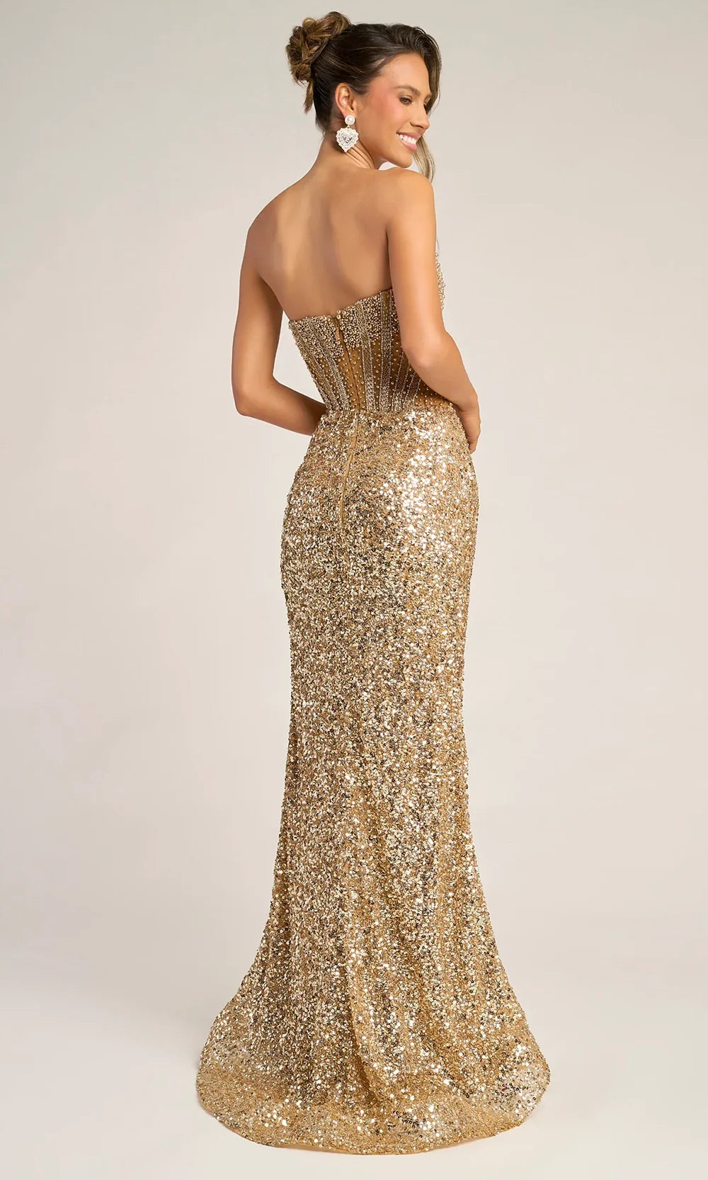 Portia and Scarlett PS26430C - Fitted Sparkling Prom Dress With Choker Prom Dresses