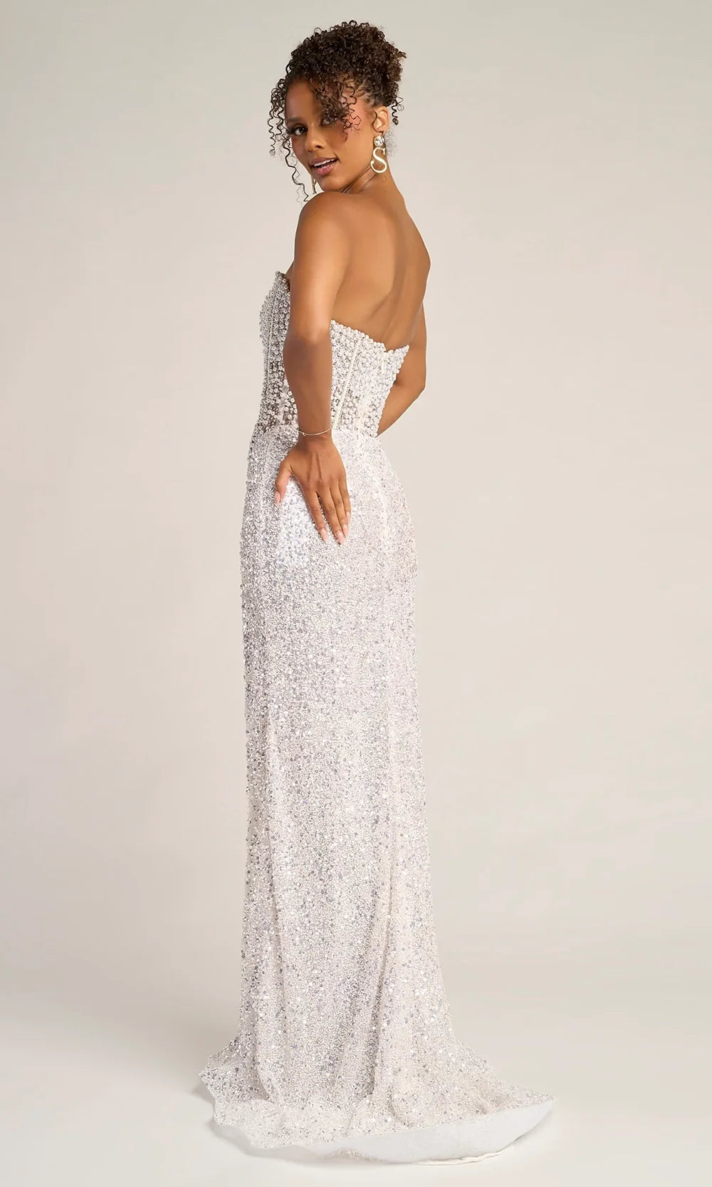 Portia and Scarlett PS26432C - Corset Bodice Embellished Fitted Dress