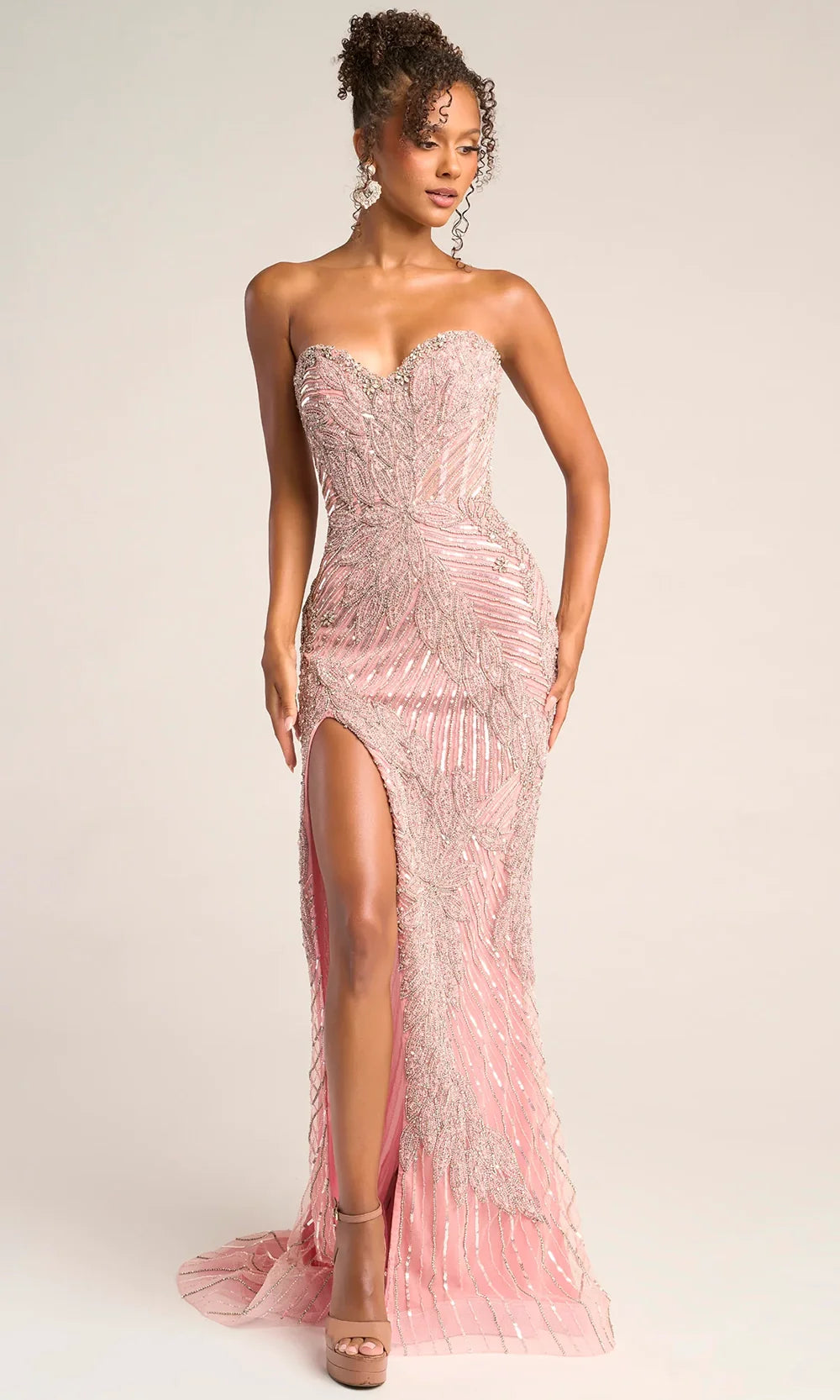 Portia and Scarlett PS26435C - Leaf Beaded Sweetheart Neck Dress Prom Dresses