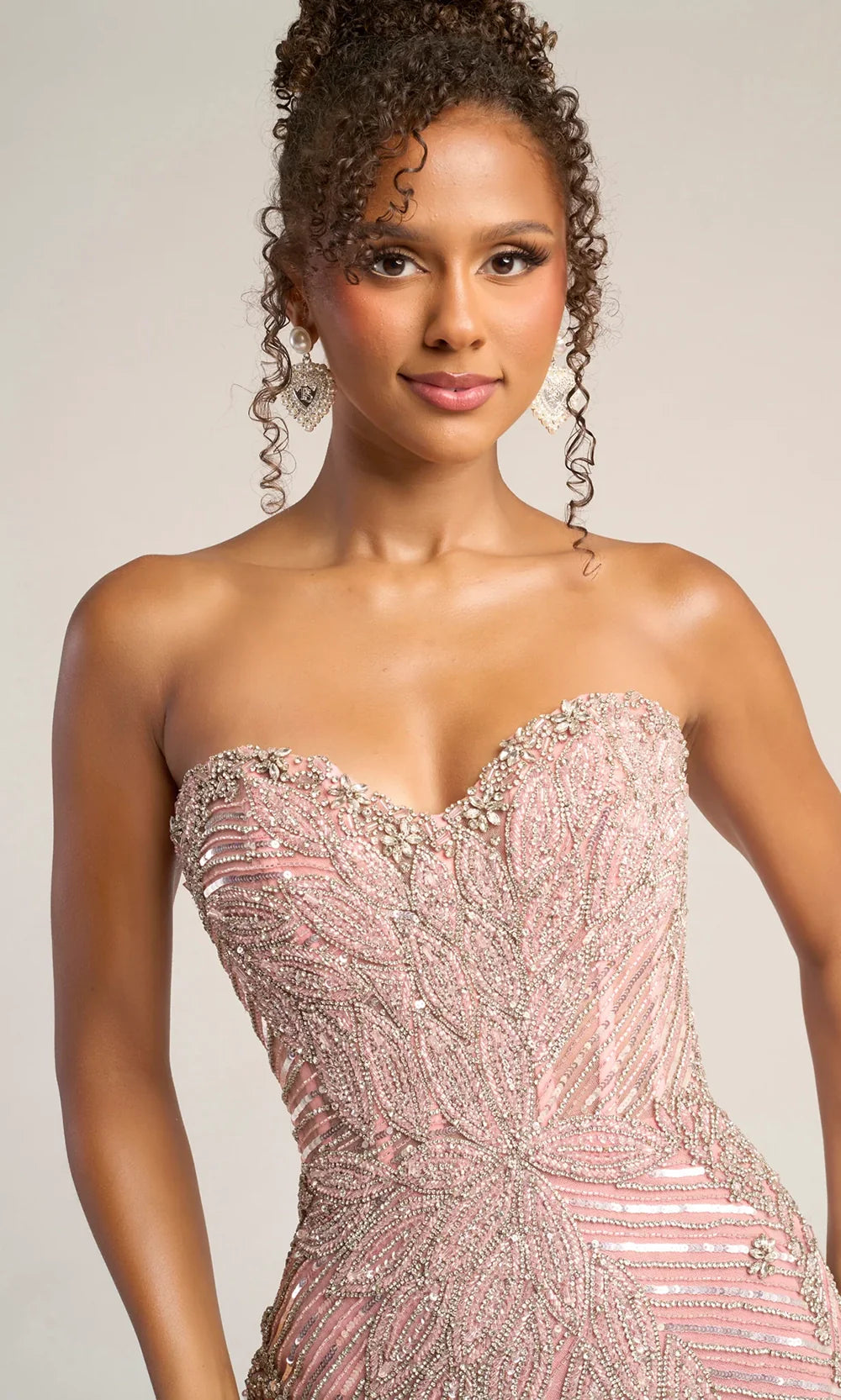 Portia and Scarlett PS26435C - Leaf Beaded Sweetheart Neck Dress Prom Dresses