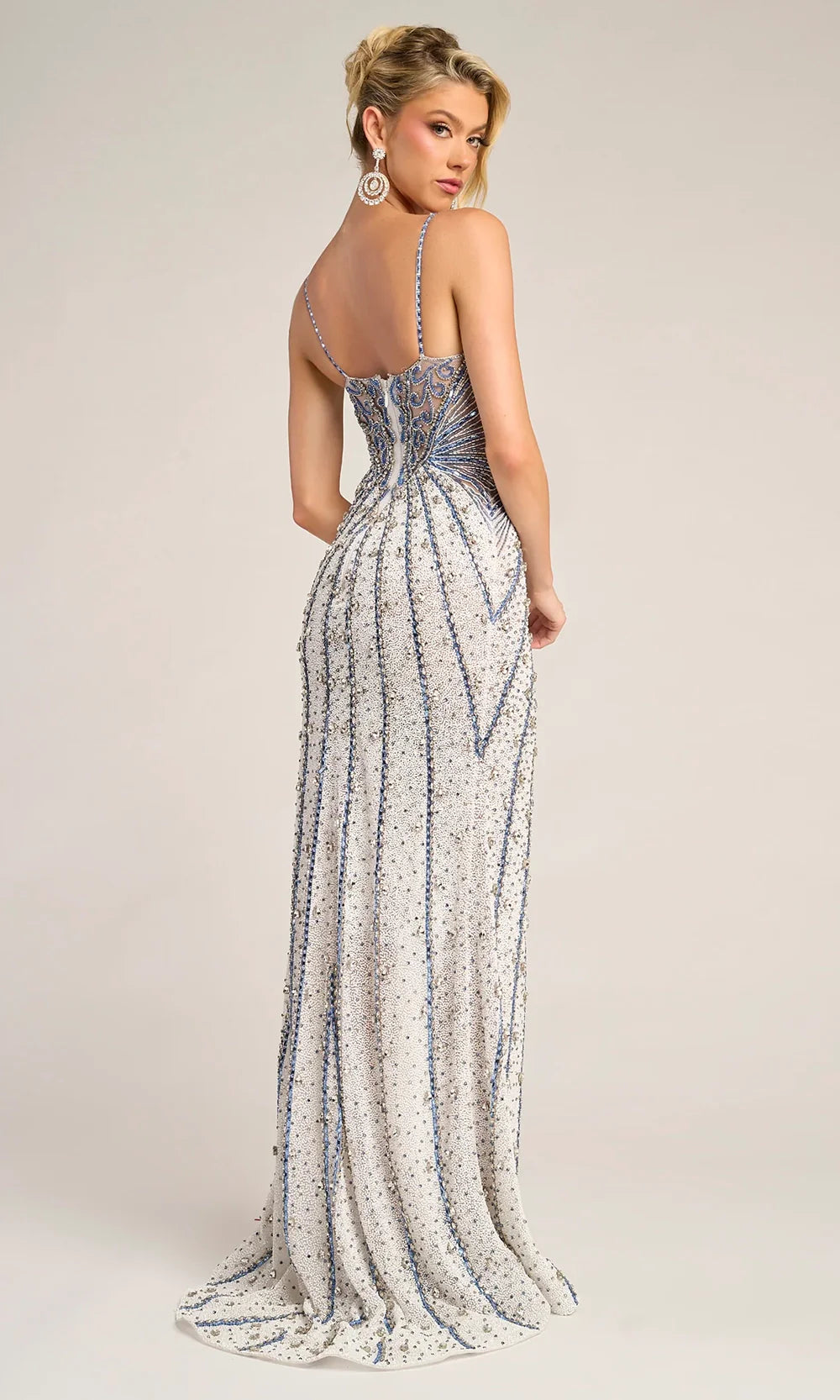 Portia and Scarlett PS26441C - Spaghetti Strap V-Neckline Shimmer Gown Prom Dresses