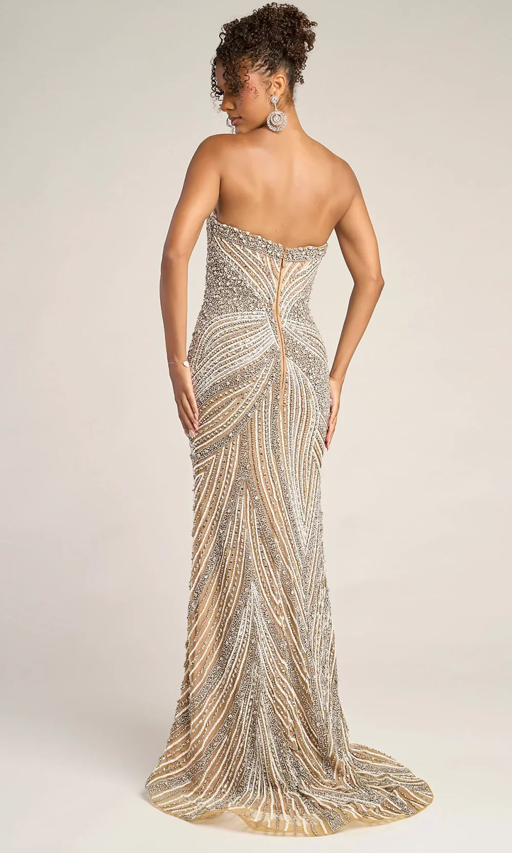 Portia and Scarlett PS26448C - High Slit V-Neckline Jeweled Dress Prom Dresses