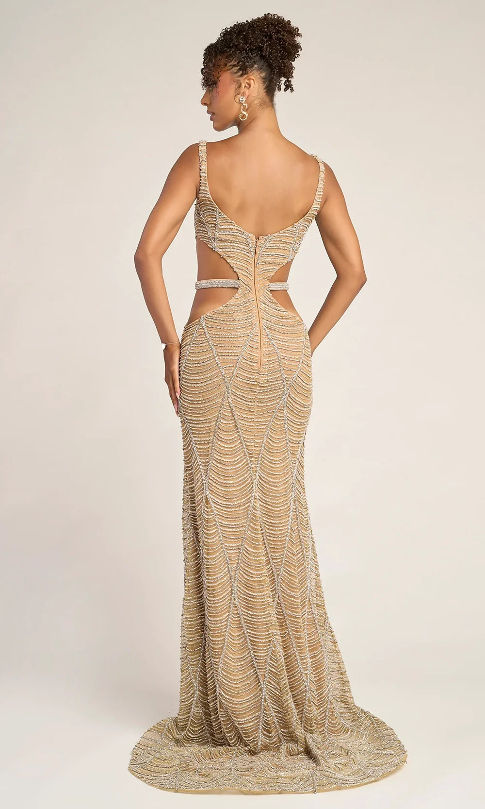 Portia and Scarlett PS26455C - Cutout Beaded Sheath Evening Dress Prom Dresses