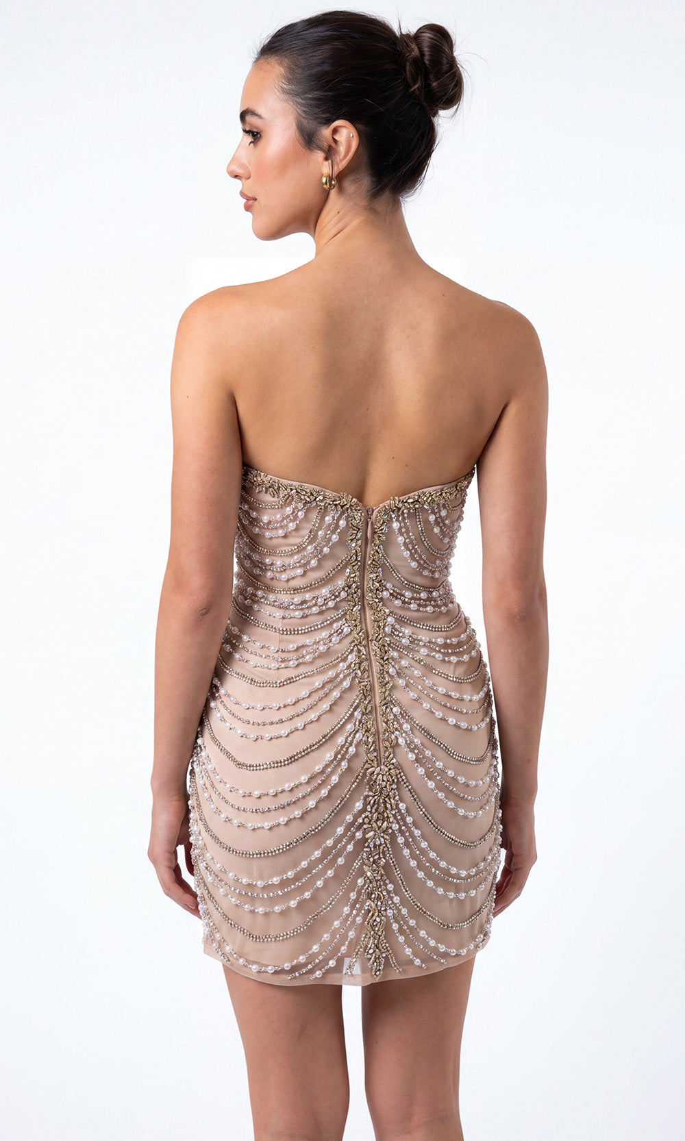 Portia and Scarlett PS26841C - Strapless Pearl Beaded Short Dress Cocktail Dresses