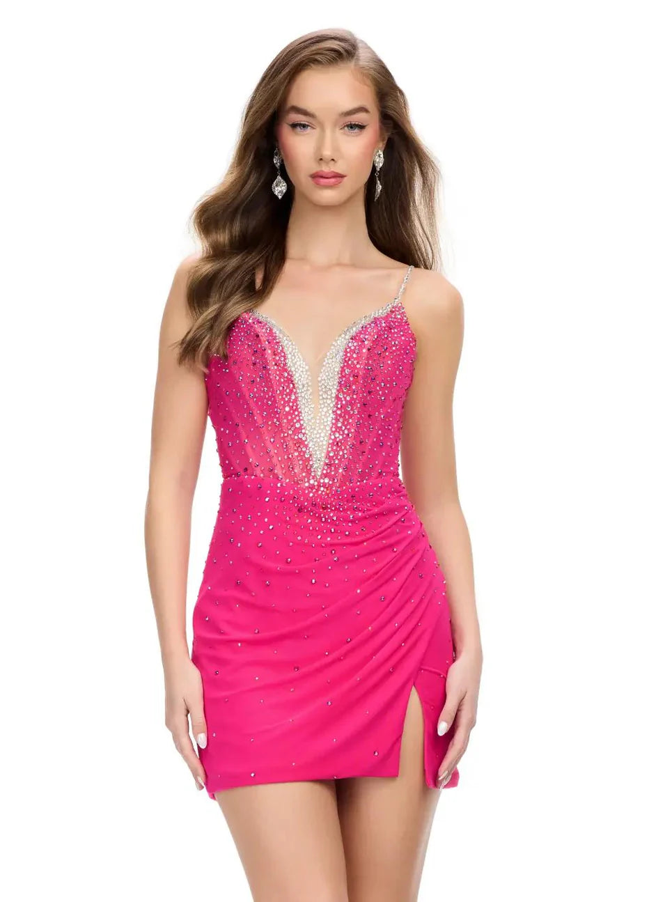 Ashley Lauren 4716 - Embellished Sheath Cocktail Dress