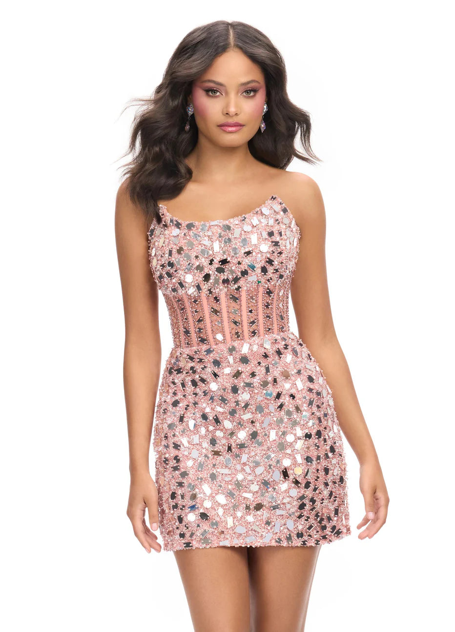 Ashley Lauren 4757 - Corset Bustier Strapless Cocktail Dress