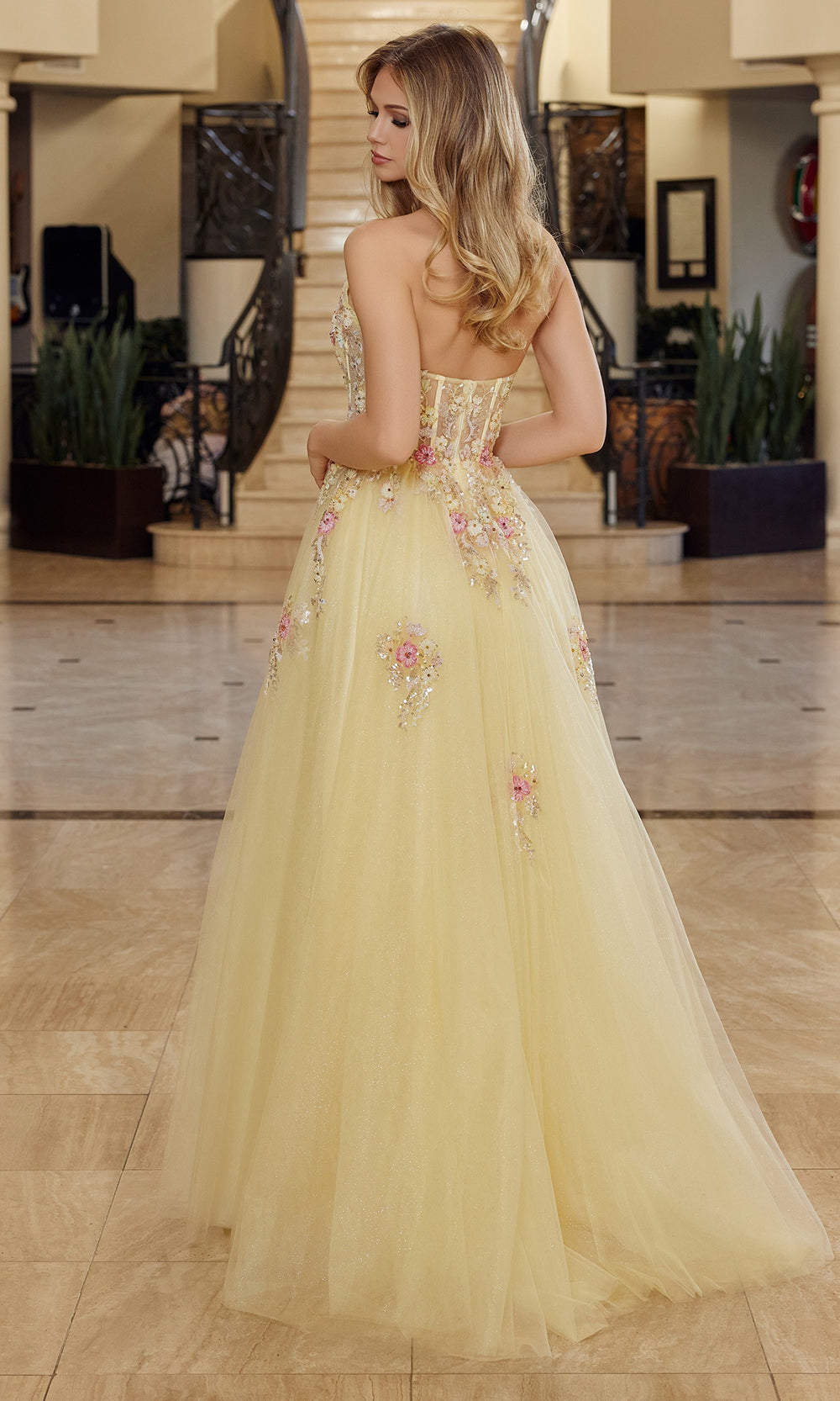 Nox Anabel Q1773 - Strapless Glitter Tulle Dress Prom Dresses
