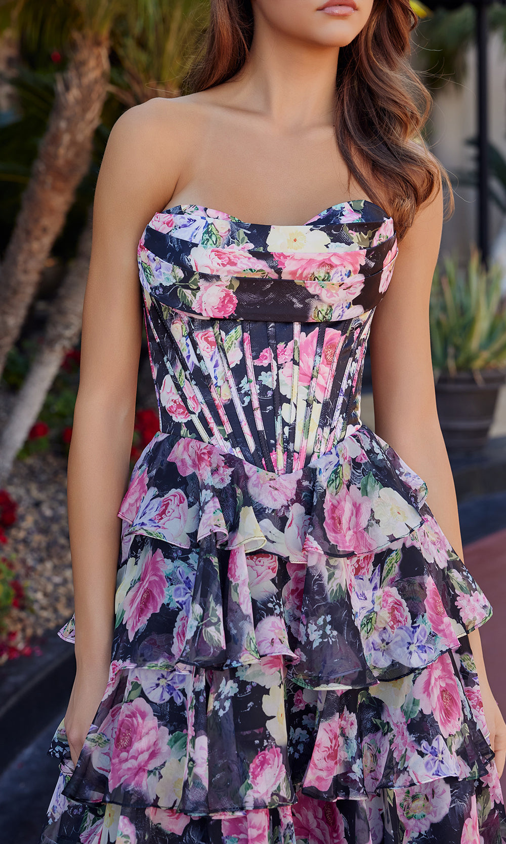 Nox Anabel Q1779 - Corset Bodice Tiered Dress Prom Dresses