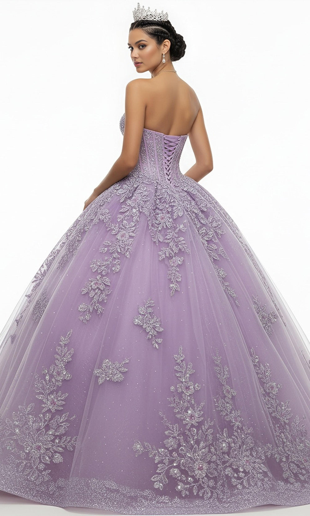 Jovani Q43432 - Floral Lace Sweetheart Corset Ballgown