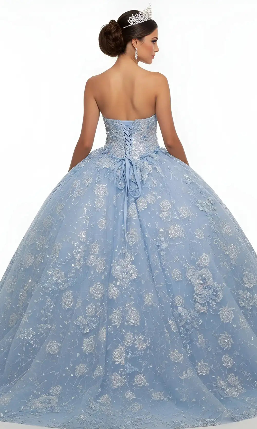 Jovani Q43813 - Strapless Quince Gown with Embroidery