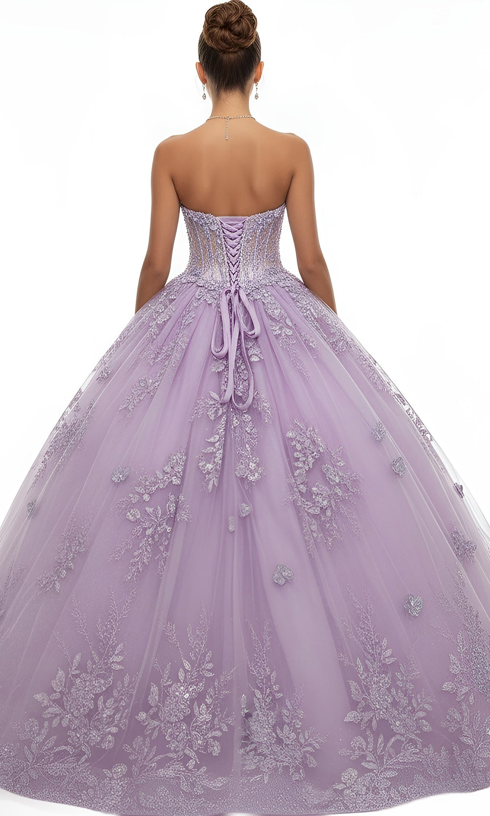Jovani Q43812 - Embroidered Strapless Corset Ballgown
