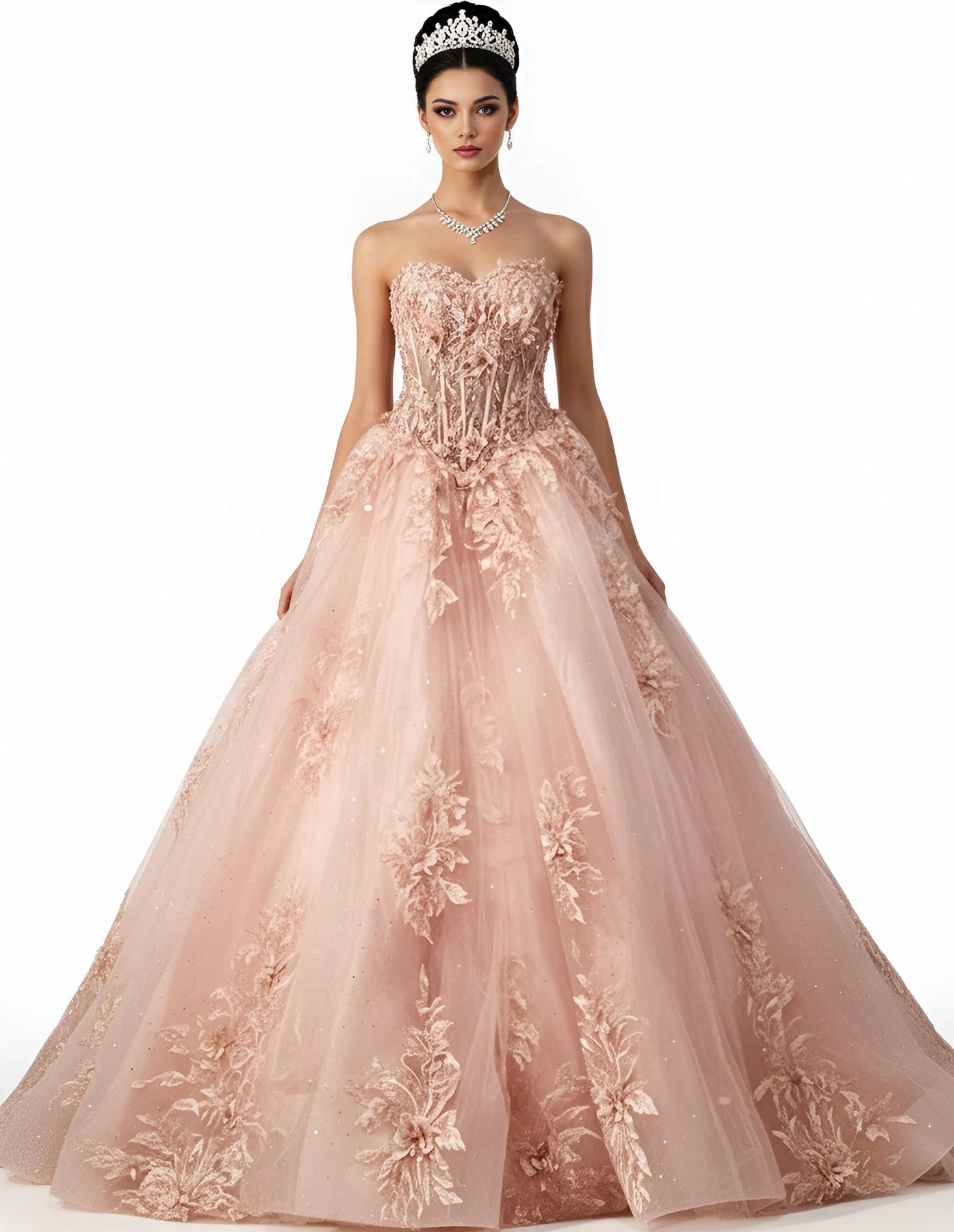 Jovani Q45684 - Sweetheart Lace Corset Tulle Ballgown