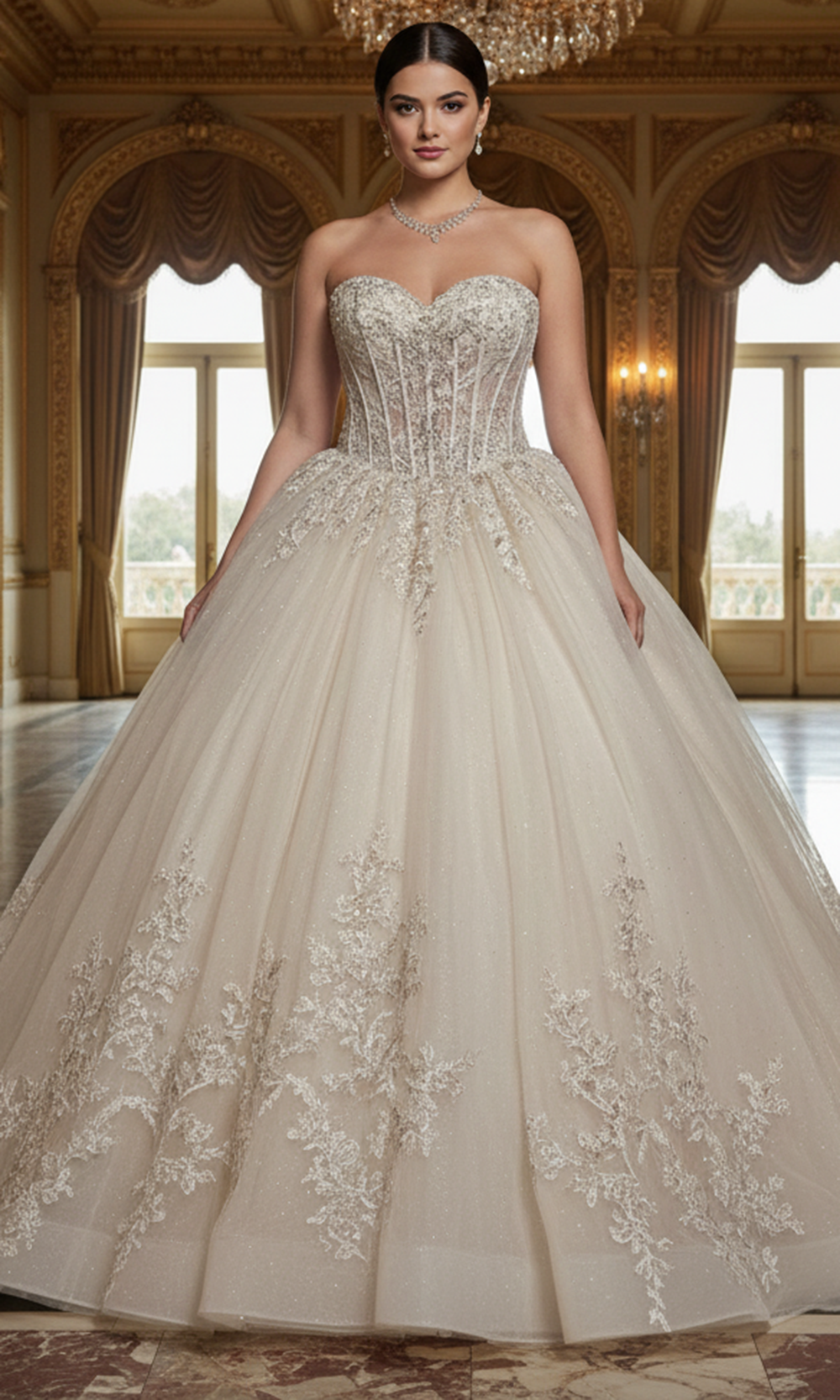 Jovani Q47374 - Corset Sweetheart Embroidered Ballgown