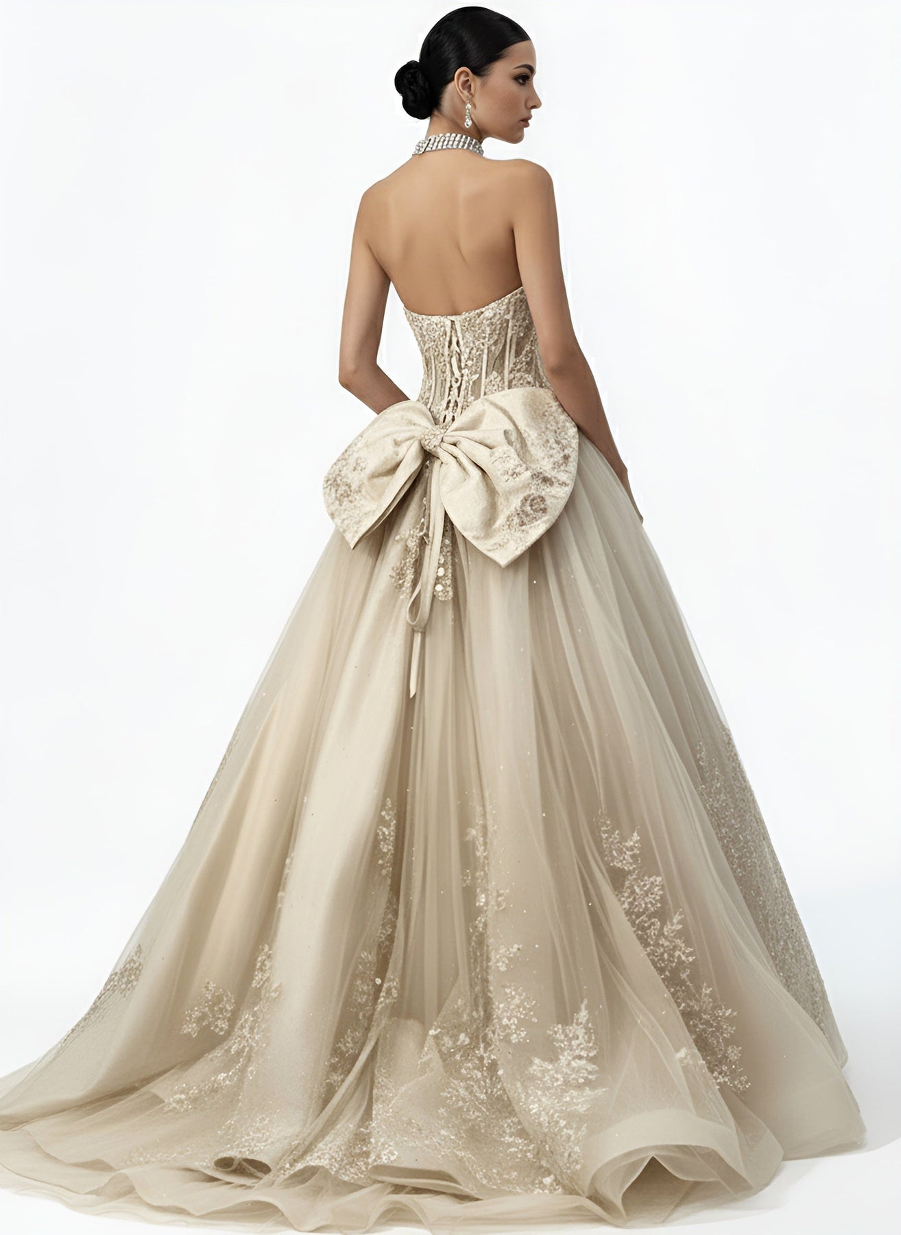 Jovani Q47374 - Corset Sweetheart Embroidered Ballgown Quinceanera Dresses In Neutral