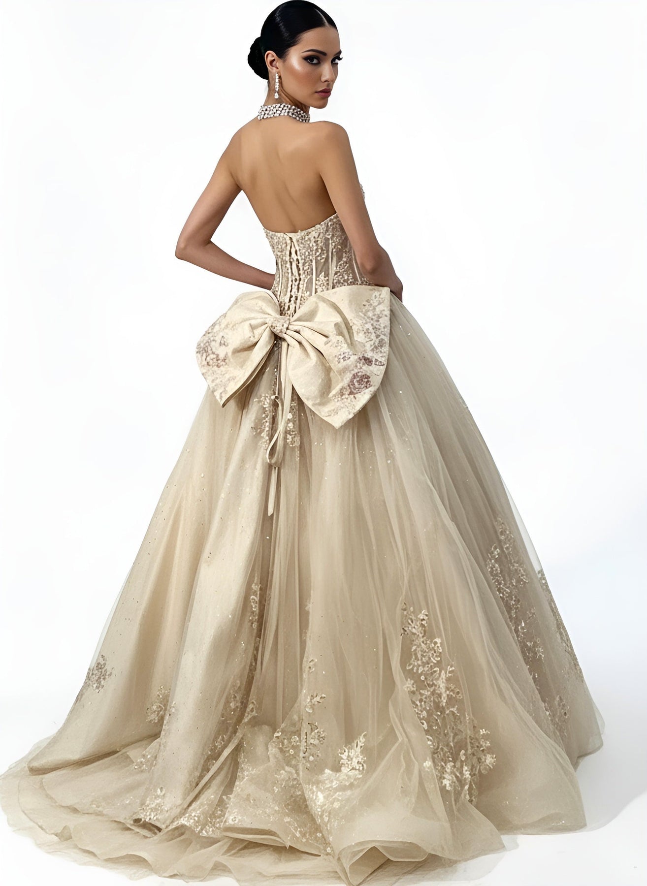 Jovani Q47374 - Corset Sweetheart Embroidered Ballgown Quinceanera Dresses In Neutral