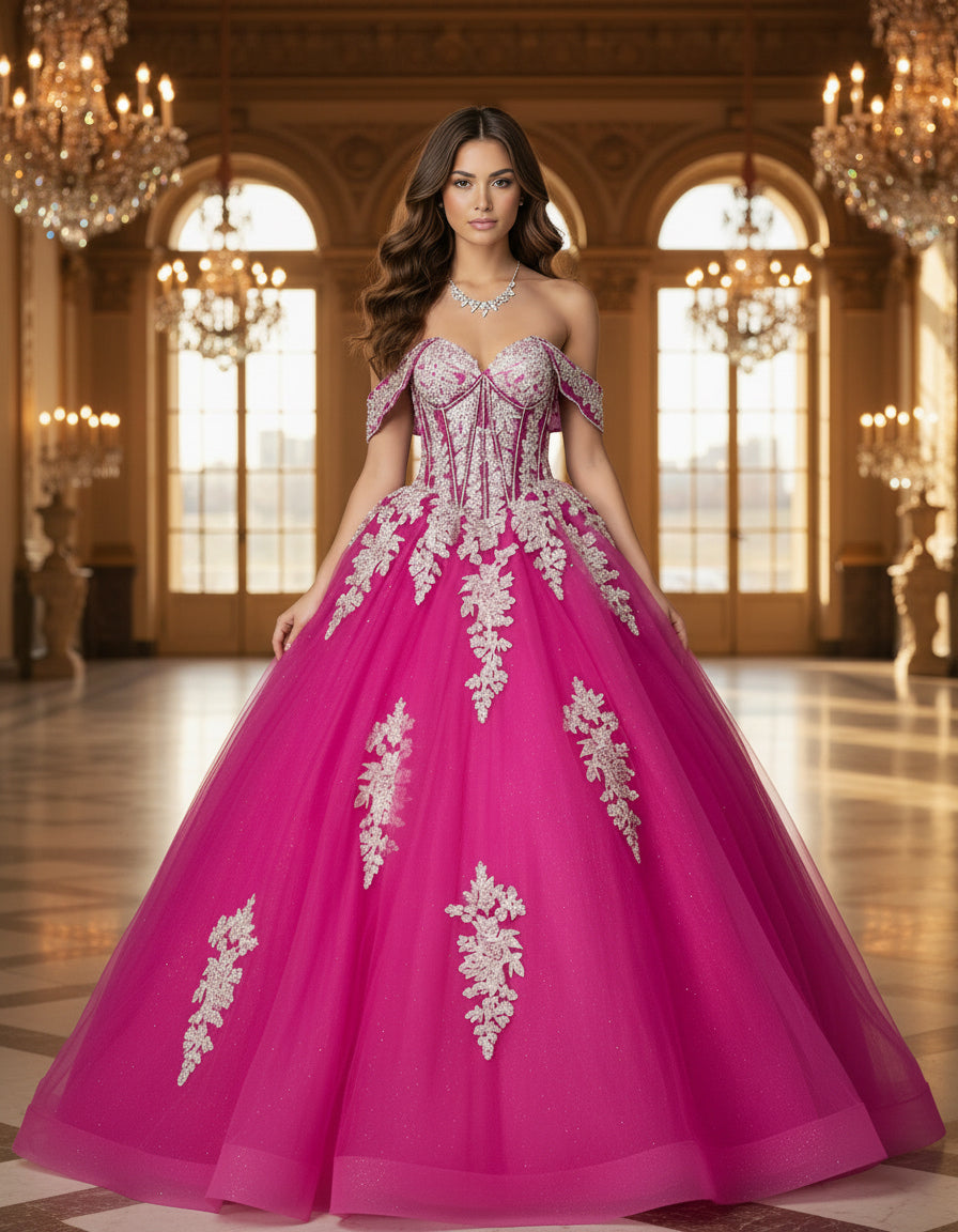 Jovani Q47375 - Beaded Corset Sweetheart Quince Gown Quinceanera Dresses in Purple