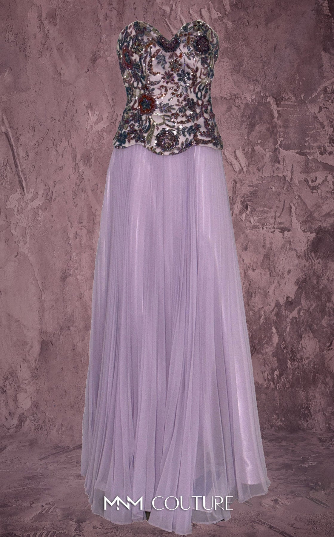 MNM COUTURE Q7778 - Pleated Skirt Sweetheart Long Dress Prom Dresses