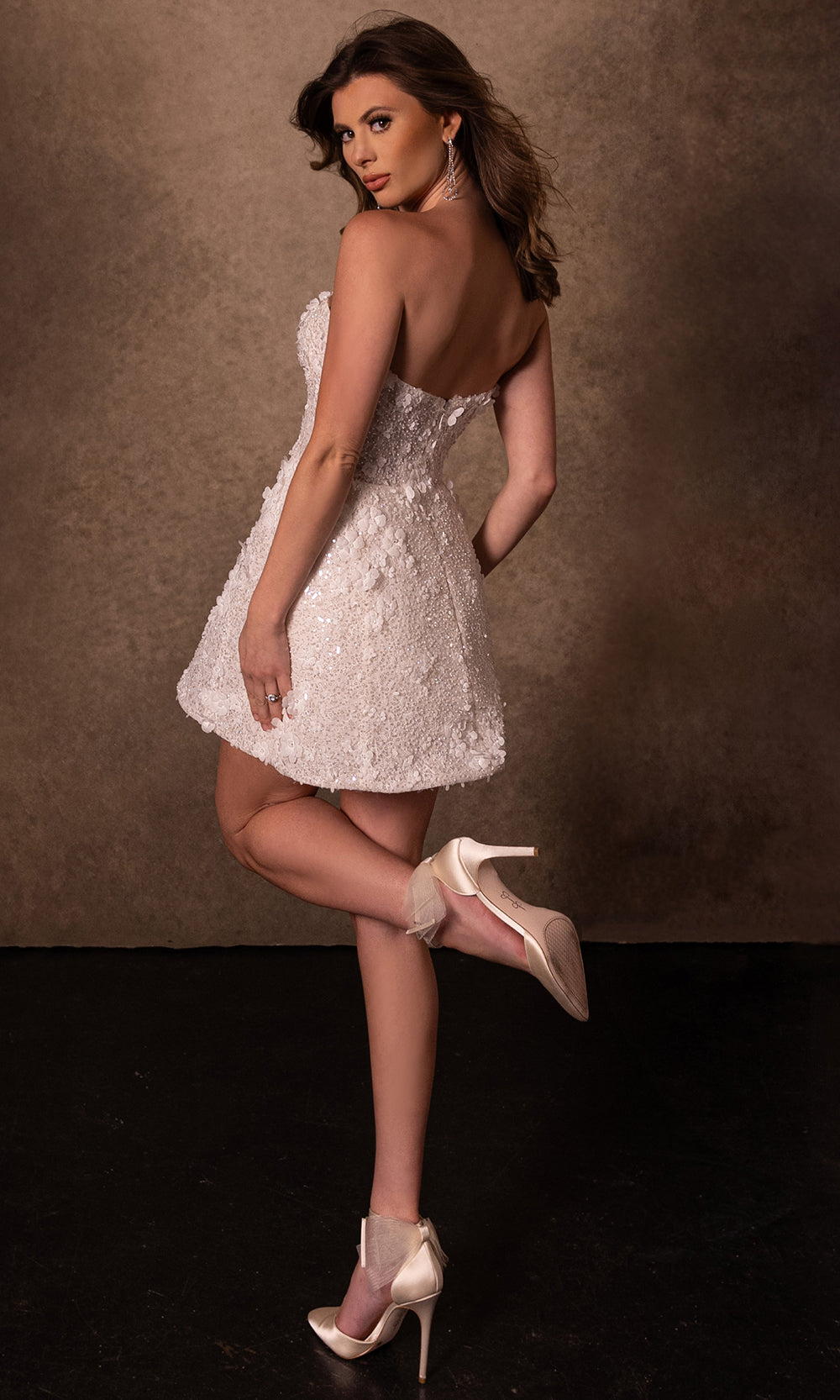 Rachel Allan RB1000 - Straight Neck Beaded A-Line Dress Bridal Dresses