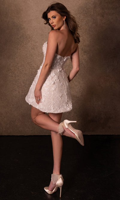 Rachel Allan RB1000 - Straight Neck Beaded A-Line Dress Bridal Dresses