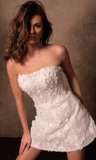 Rachel Allan RB1000 - Straight Neck Beaded A-Line Dress Bridal Dresses