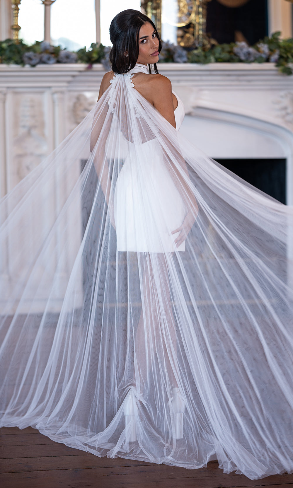 Rachel Allan RB1012 - Open Back Halter Mini Dress Bridal Dresses in Ivory Nude