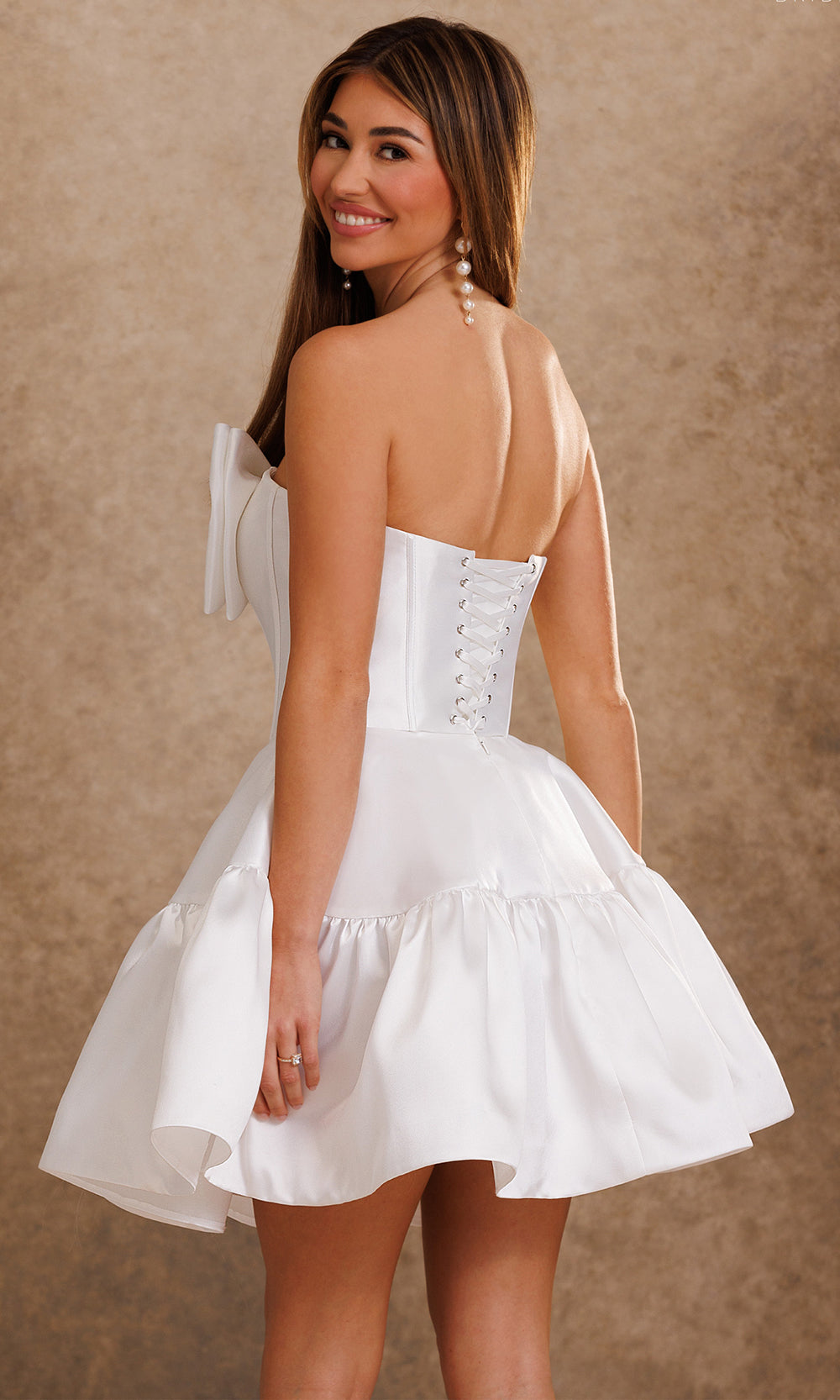 Rachel Allan Bridal RB1025 - Sweetheart Corset Tiered Dress with Bow Bridal Dresses in White    
