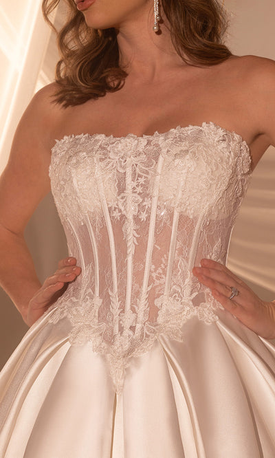 Rachel Allan RB2215 - Embroidered Illusion Corset Bridal Gown Wedding Dresses