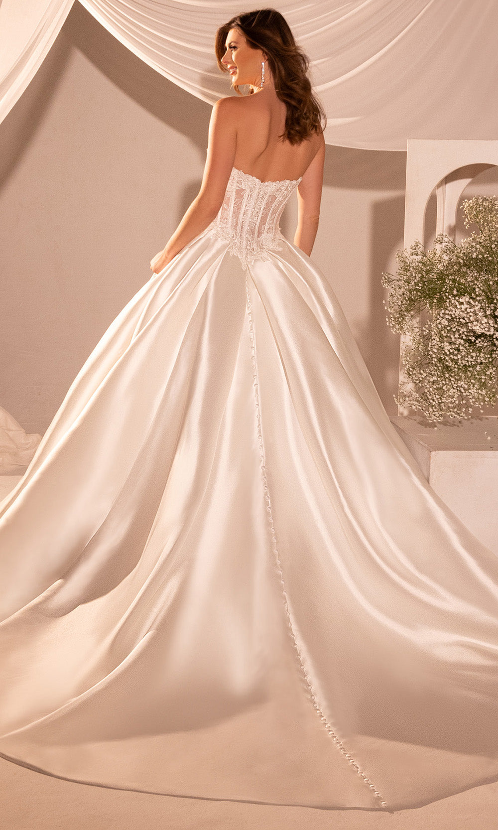 Rachel Allan RB2215 - Embroidered Illusion Corset Bridal Gown Wedding Dresses