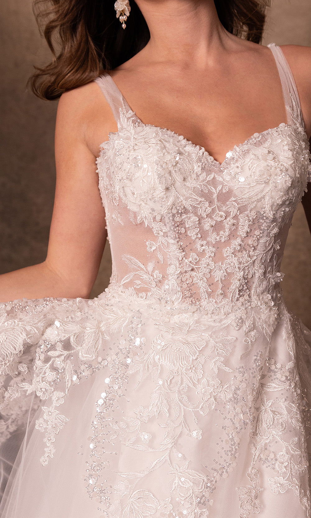 Rachel Allan RB2219 - Embroidered Sheer Strap Bridal Gown Wedding Dresses