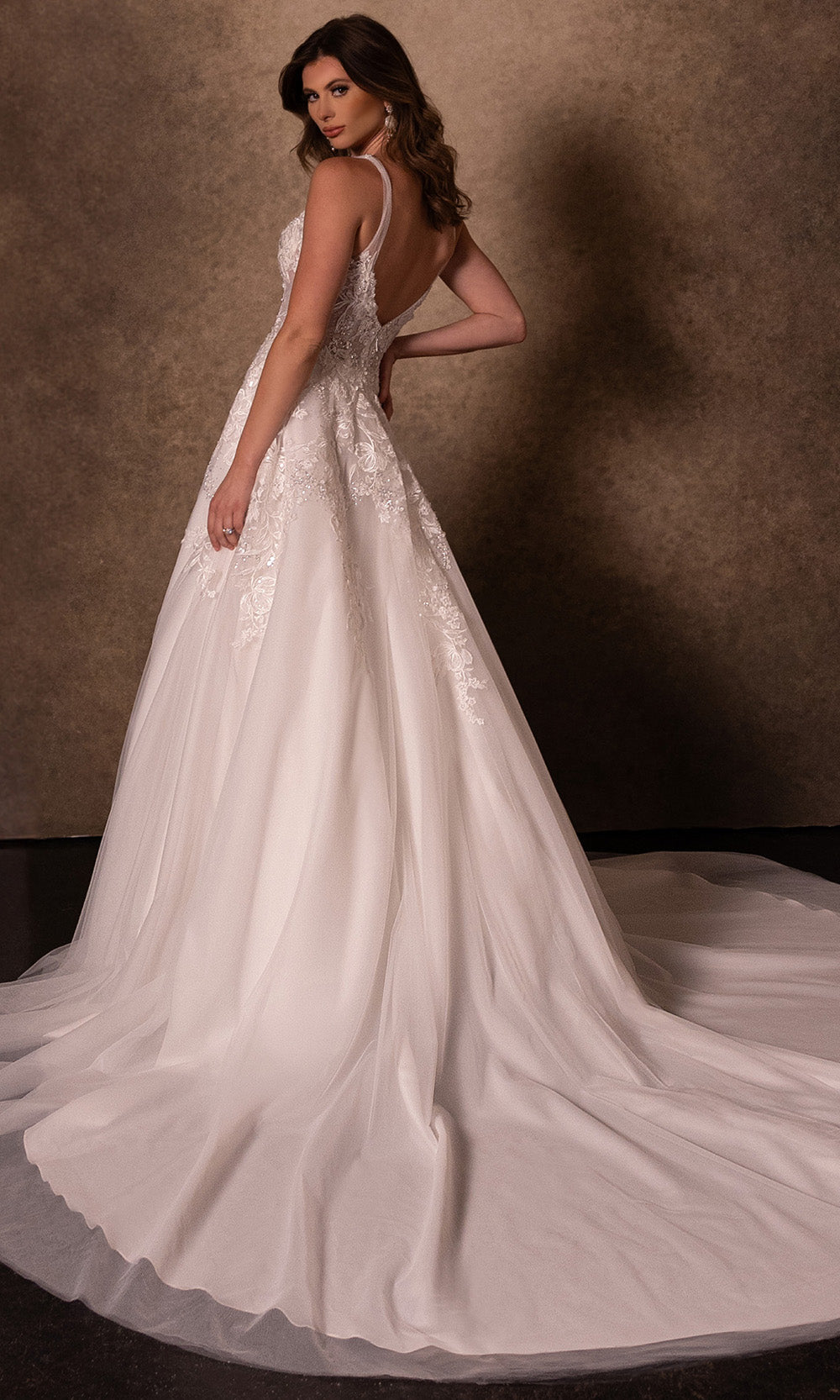 Rachel Allan RB2219 - Embroidered Sheer Strap Bridal Gown Wedding Dresses