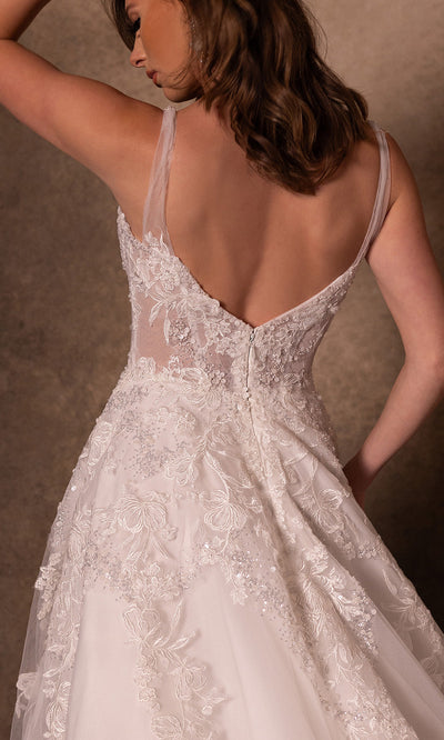Rachel Allan RB2219 - Embroidered Sheer Strap Bridal Gown Wedding Dresses
