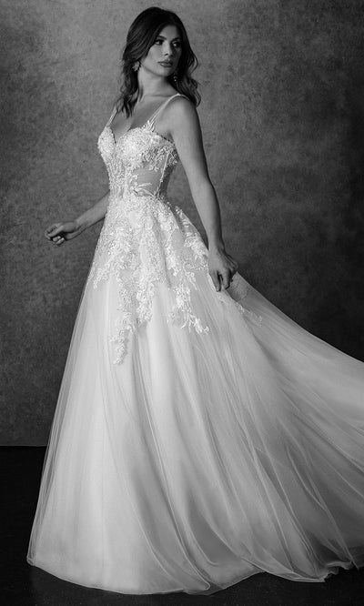 Rachel Allan RB2219 - Embroidered Sheer Strap Bridal Gown Wedding Dresses