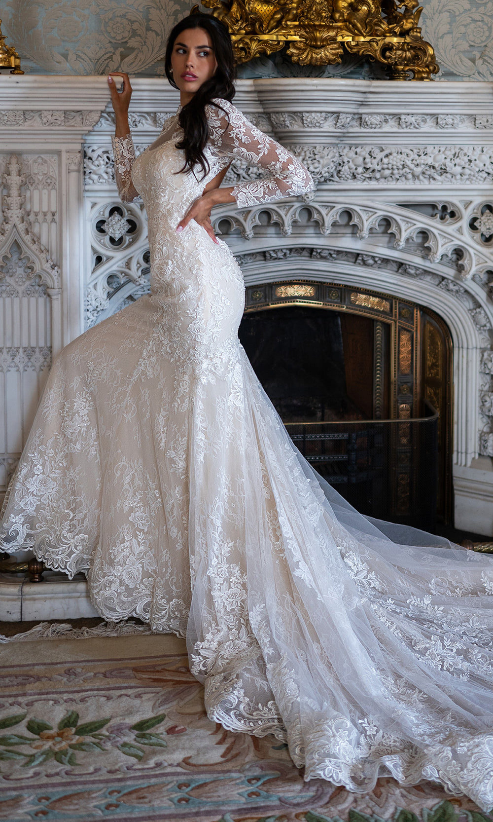 Rachel Allan RB2234 - Illusion Neckline Open Back Bridal Gown Wedding Dresses
