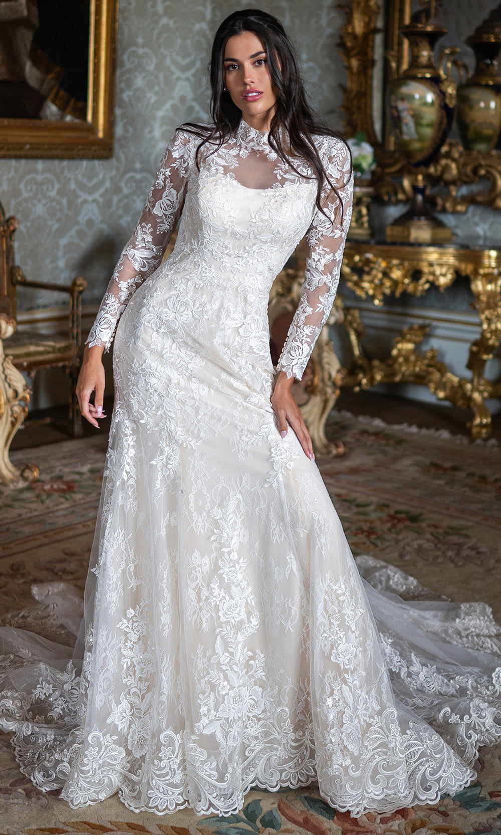 Rachel Allan RB2234 - Illusion Neckline Open Back Bridal Gown Wedding Dresses