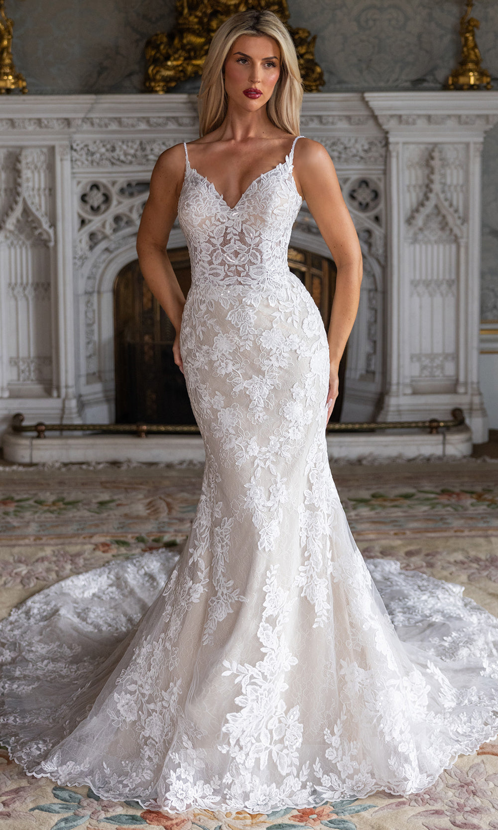 fitted silhouette wedding dress Rachel Allan Bridal RB2236 - Long Tulle, Lace, Applique, Beading, Satin Mermaid Waist Size:65 - 77 cm chic style with subtle Cocktail Party Dresses for Occasion:Birthday