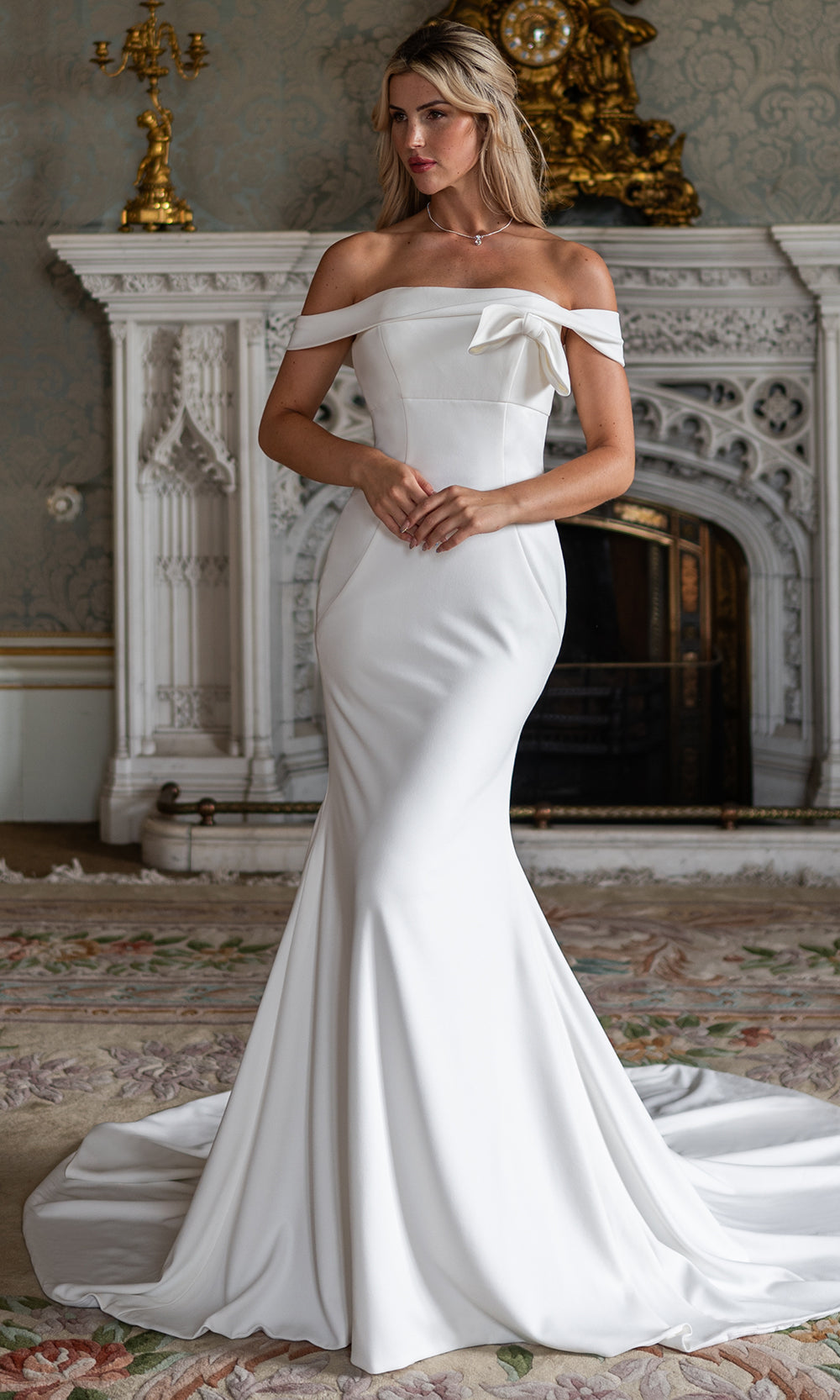 Rachel Allan RB2238 - Minimalist Off Shoulder Bridal Gown Wedding Dresses in Ivory