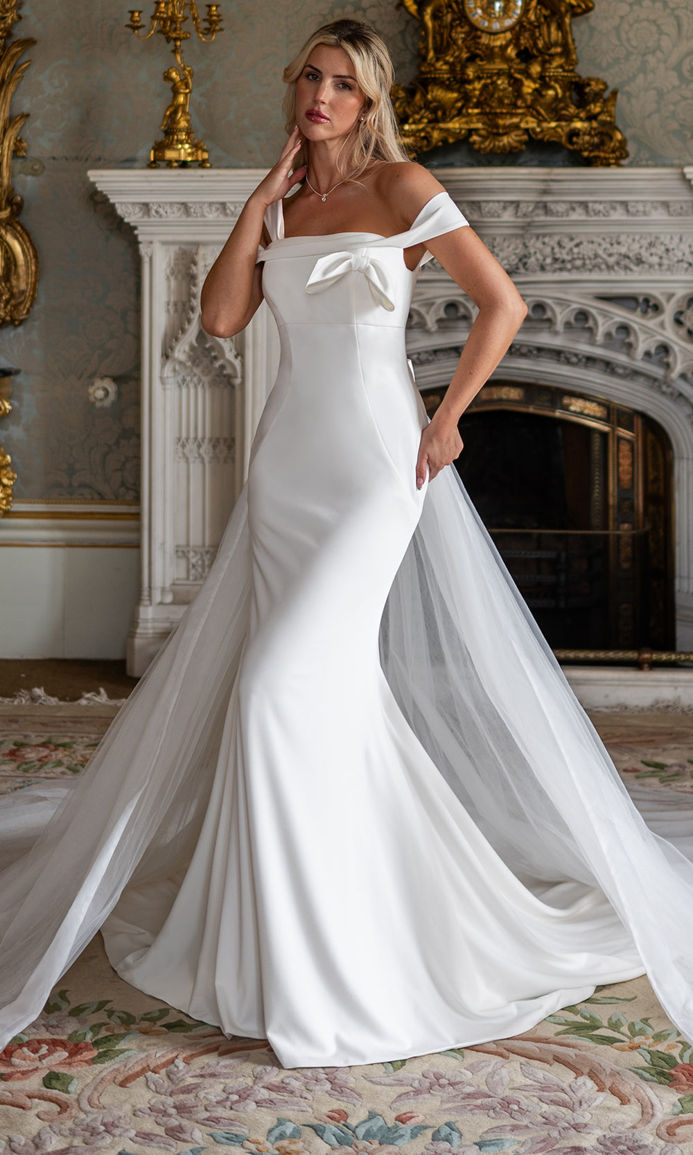 Rachel Allan RB2238 - Minimalist Off Shoulder Bridal Gown Wedding Dresses in Ivory