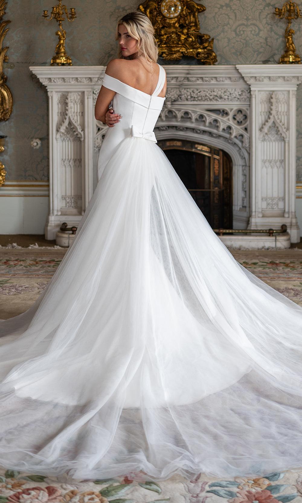Rachel Allan RB2238 - Minimalist Off Shoulder Bridal Gown Wedding Dresses in Ivory