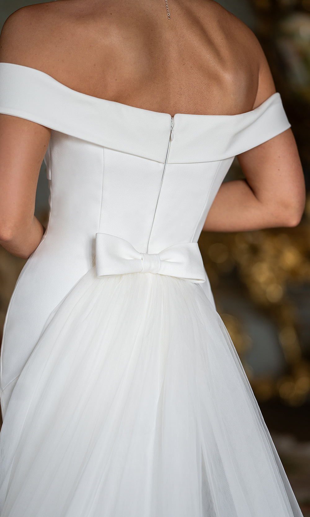 Rachel Allan RB2238 - Minimalist Off Shoulder Bridal Gown Wedding Dresses in Ivory