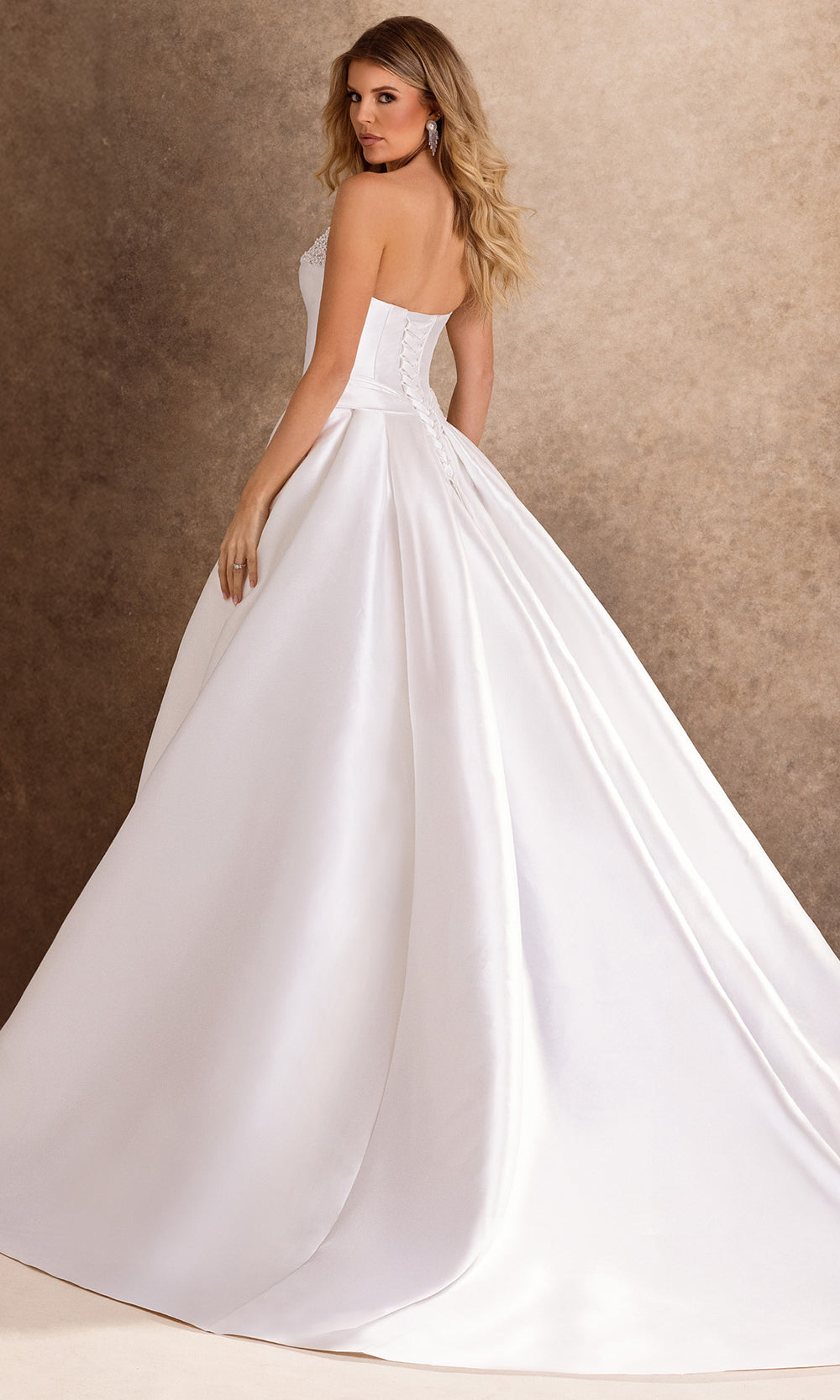 Rachel Allan Bridal RB2245 - Pleated A-Line Strapless Gown with Pockets Wedding Dresses in In Ivory Nude  