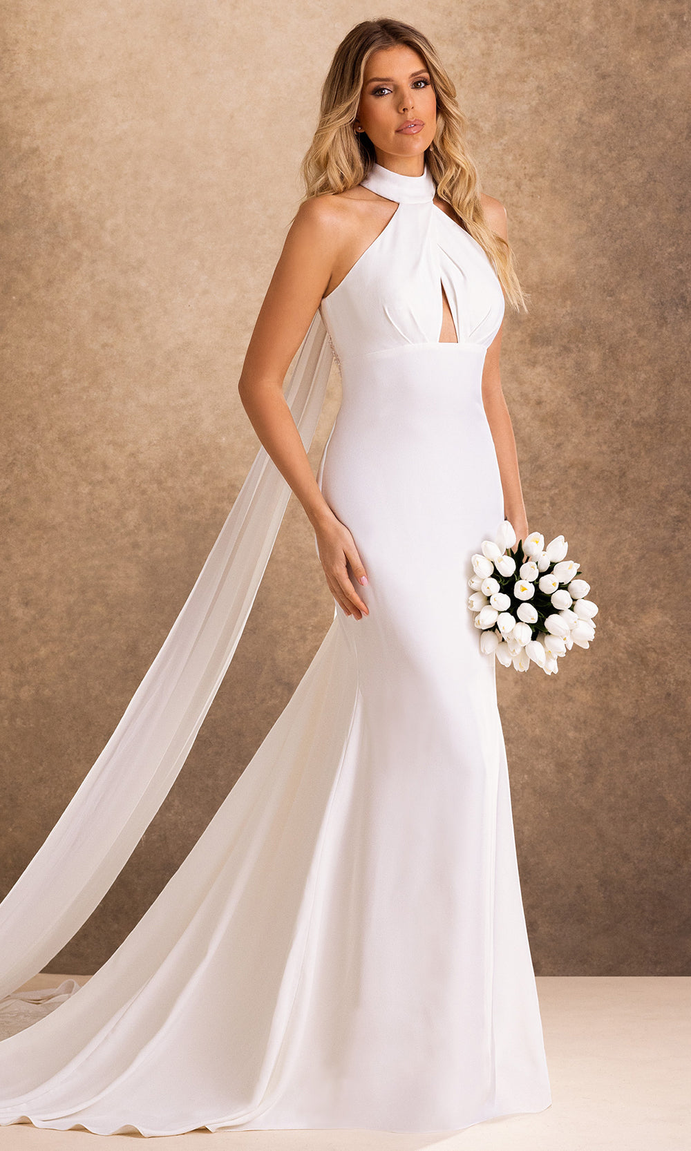 Rachel Allan Bridal RB2246 - Embellished Open Back Sheath Gown Bridal Dresses in White    