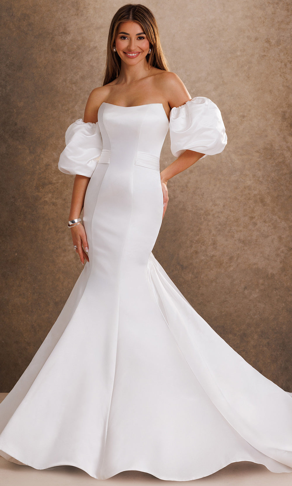 Rachel Allan Bridal RB2249 - Scoop Neckline Mermaid Satin Gown Wedding Dresses in Ivory    