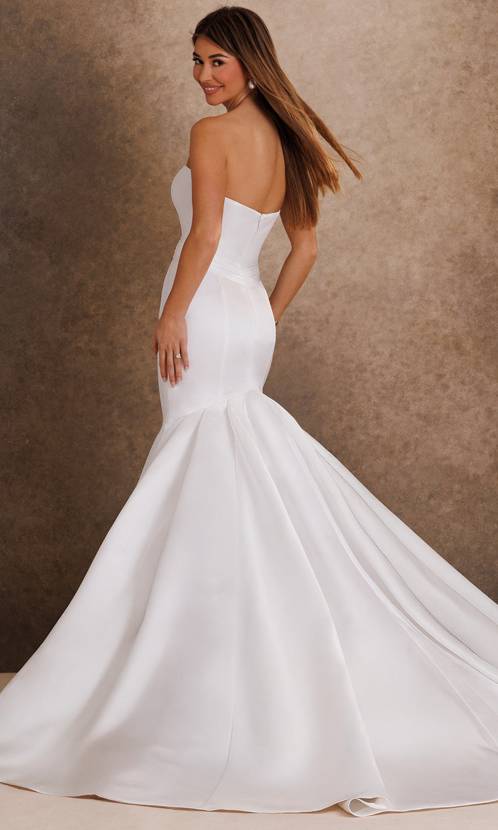 Rachel Allan Bridal RB2249 - Scoop Neckline Mermaid Satin Gown Wedding Dresses in Ivory    