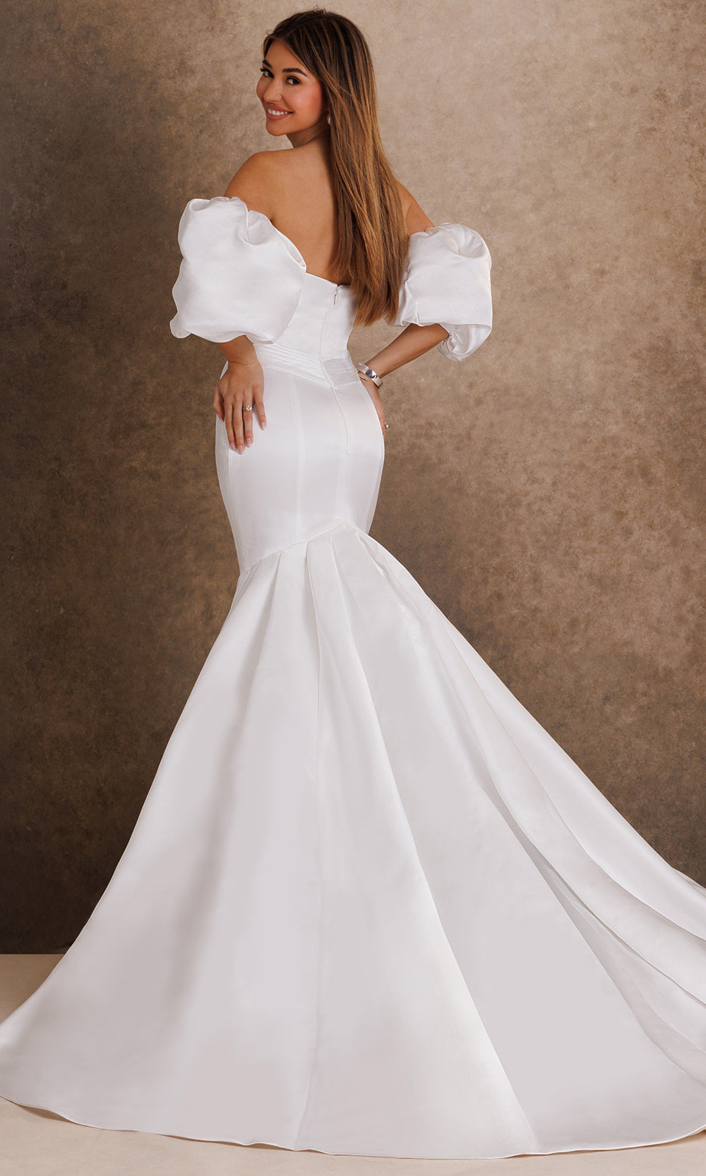Rachel Allan Bridal RB2249 - Scoop Neckline Mermaid Satin Gown Wedding Dresses in Ivory    