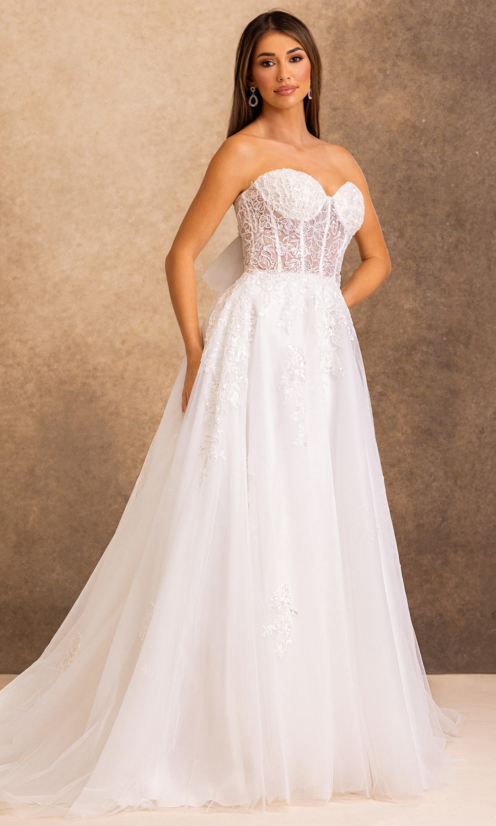 Rachel Allan Bridal RB2253 - Sweetheart Illusion Corset Applique Gown Wedding Dresses in Ivory Nude   