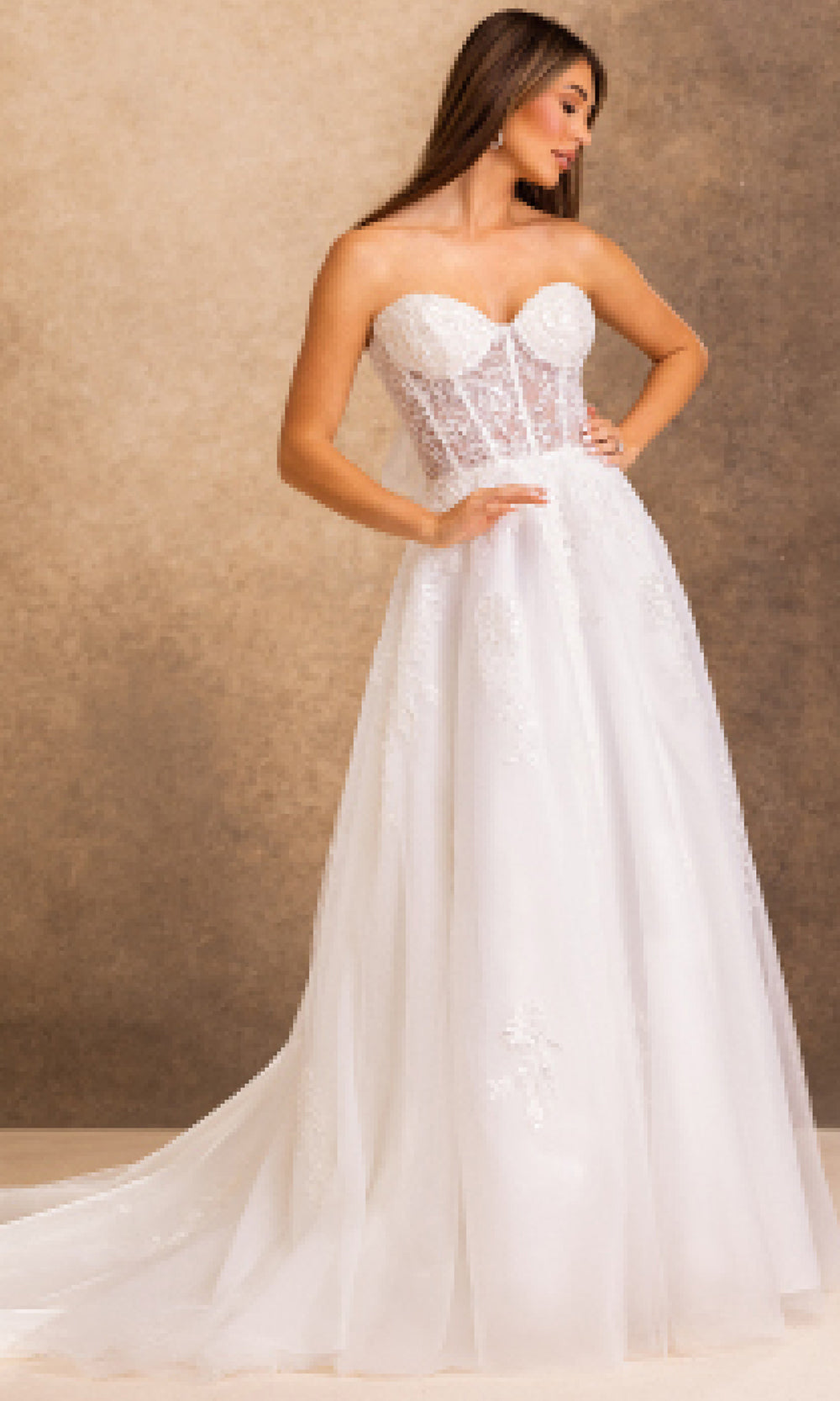 Rachel Allan Bridal RB2253 - Sweetheart Illusion Corset Applique Gown Wedding Dresses in Ivory Nude   