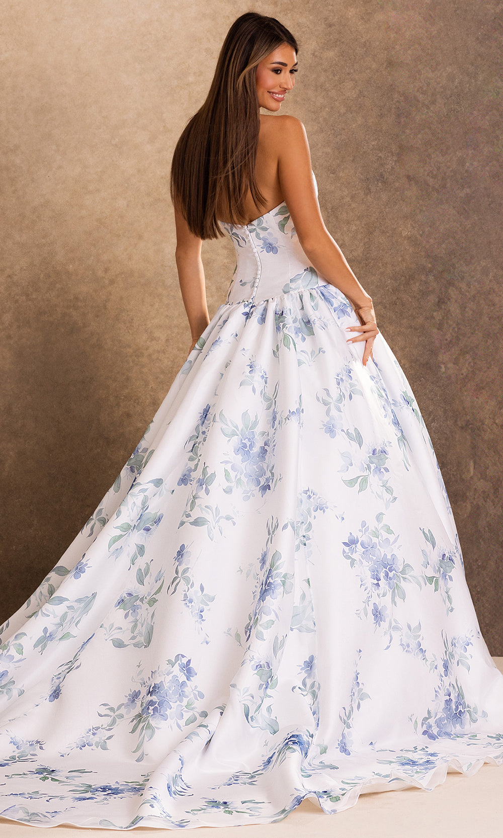 Rachel Allan Bridal RB2258 - Sweetheart Neckline Printed A-Line Gown Bridal Dresses in In Ivory Multi  