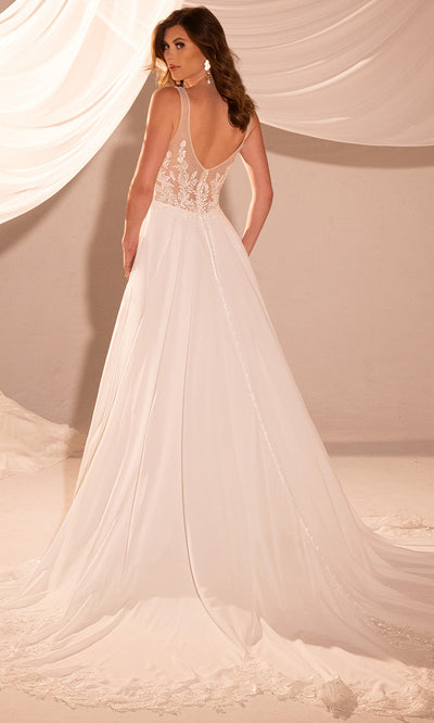 Rachel Allan RB3225 - Plunging Neck Lace Appliqued Gown Wedding Dresses